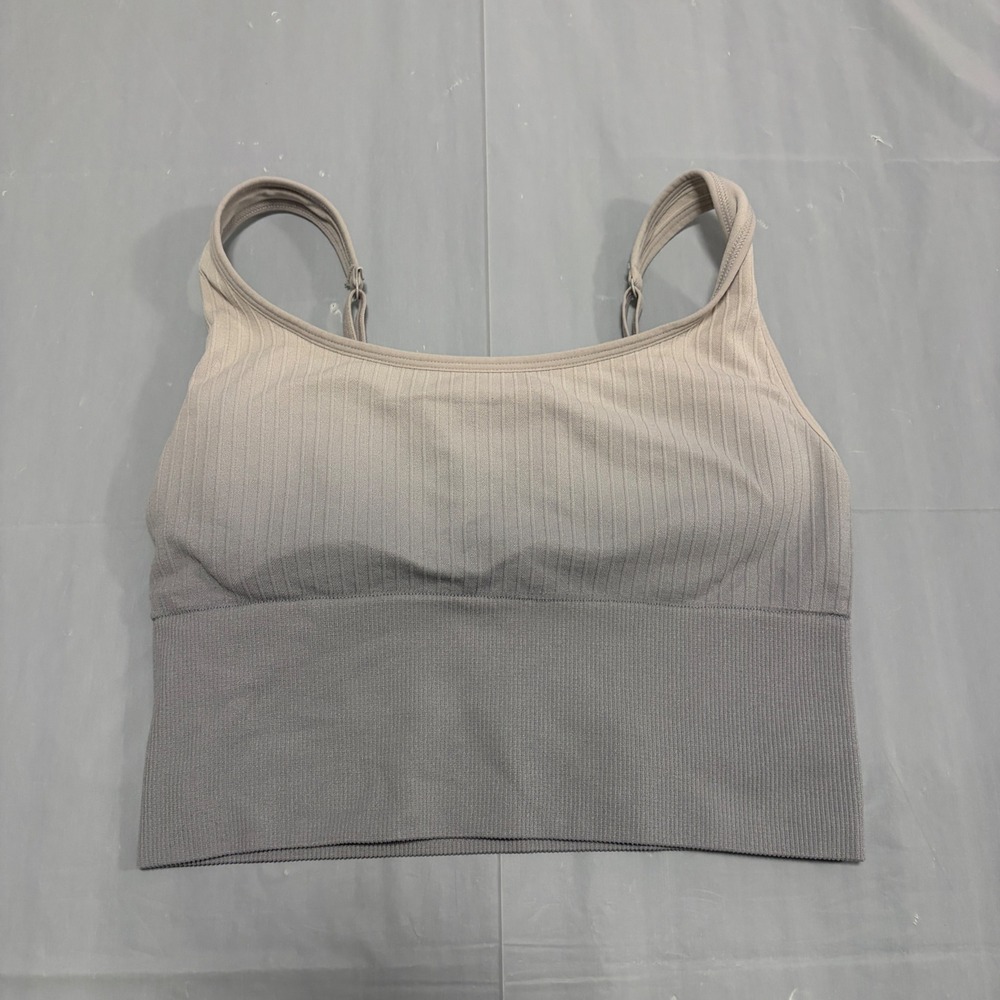 Victoria's Secret PINK Active Grey Ombre Ribbed Seamless Sports Bra Size M